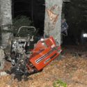 Bursa’nın İnegöl ilçesinde meydana gelen kazada uçuruma yuvarlanarak parçalara ayrılan traktör.
