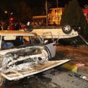 Karabük’te kavşakta iki otomobilin çarpışması sonrası bir otomobil takla attı.