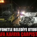 Bursa'nın Nilüfer ilçesinde, belediyeye ait toplu taşıma otobüsü ile pikap tipi kamyonetin çarpıştı.