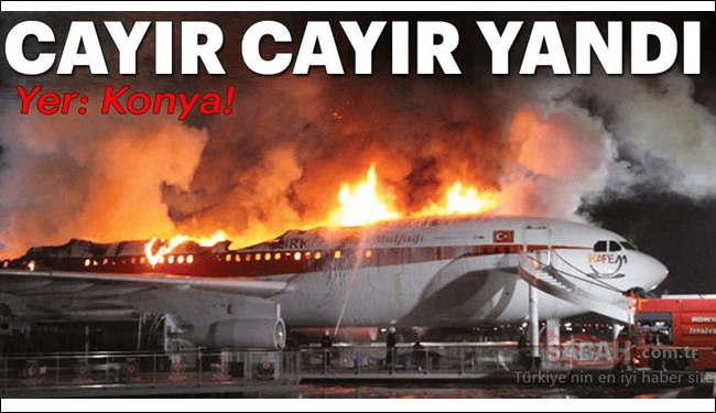 Konya'da uçuş ömrünü tamamladıktan sonra restoran ve kafeye dönüştürülen uçak.