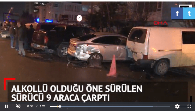 Ankara’da, sürücüsünün alkollü ve ehliyetsiz olduğu ileri sürülen otomobil