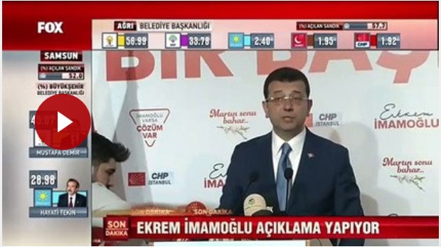 CHP’nin İstanbul seçim koordinasyon merkezinde heyecanlı bekleyiş sürüyor.