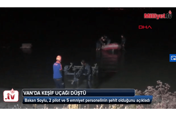 İnsanlı Keşif Uçağı'nın Van'daki Artos Dağı'na çarparak kırıma uğradı.