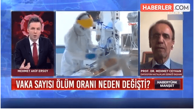Habertürk ekranlarında Mehmet Akif Ersoy'un sunduğu bülten.