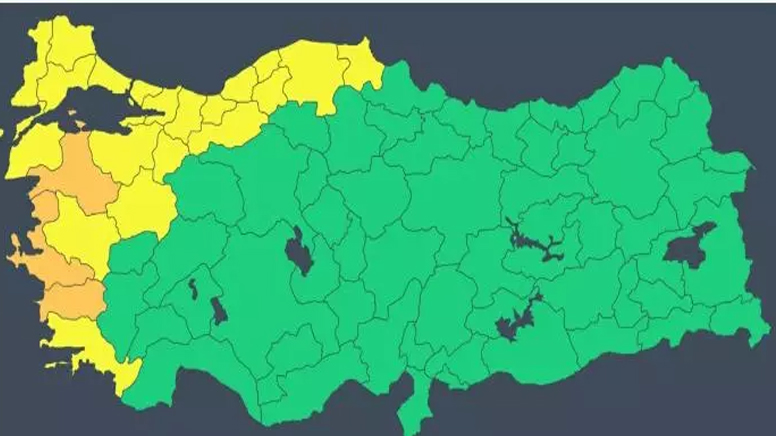 İstanbul dahil 4 il için sarı kodlu uyarı yapıldı.